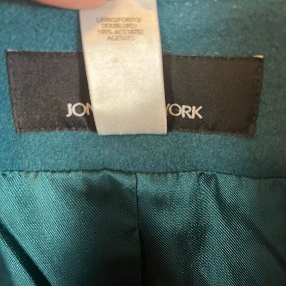 Jones New York Women’s Vintage Jacket Blazer Wool Front Zip Fully Lined Teal M - Picture 10 of 10